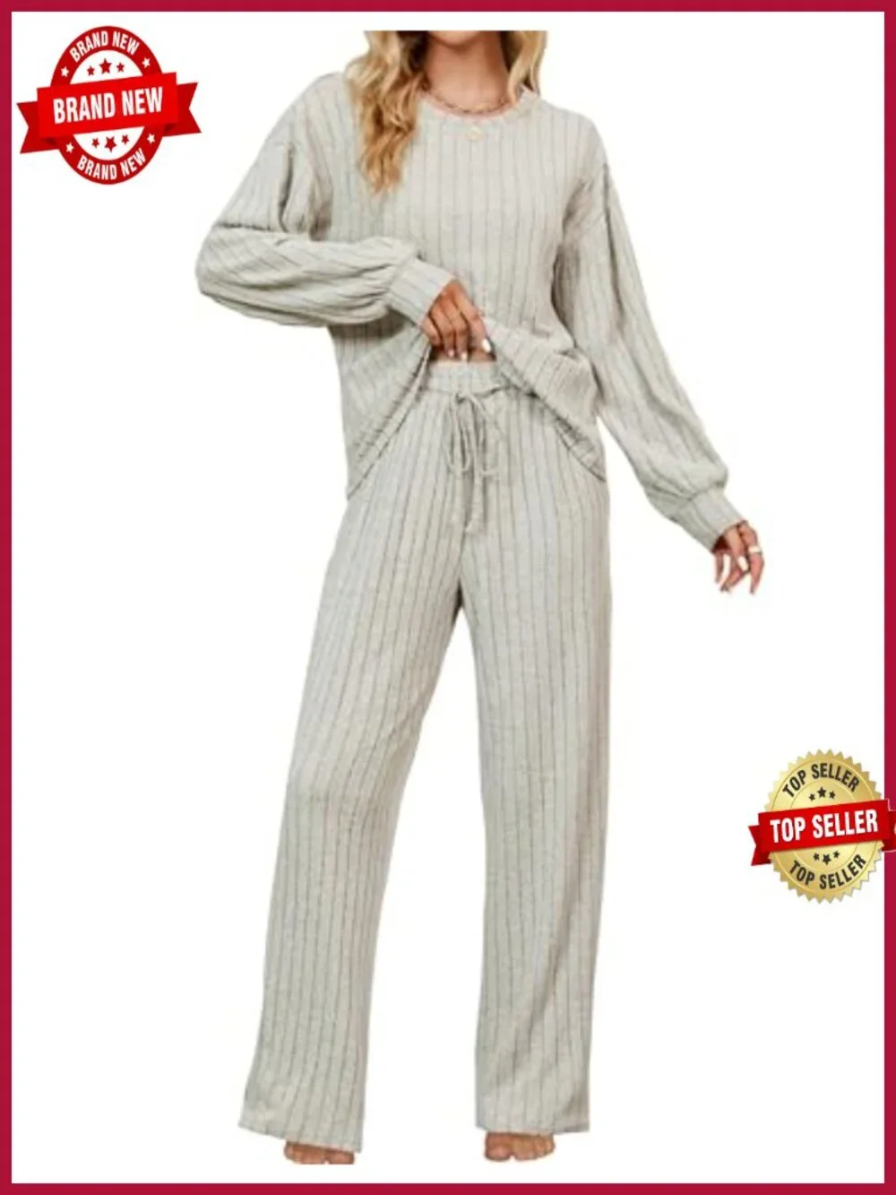 Women's Fleece Pajama Set Long Sleeve Lounge with Pockets